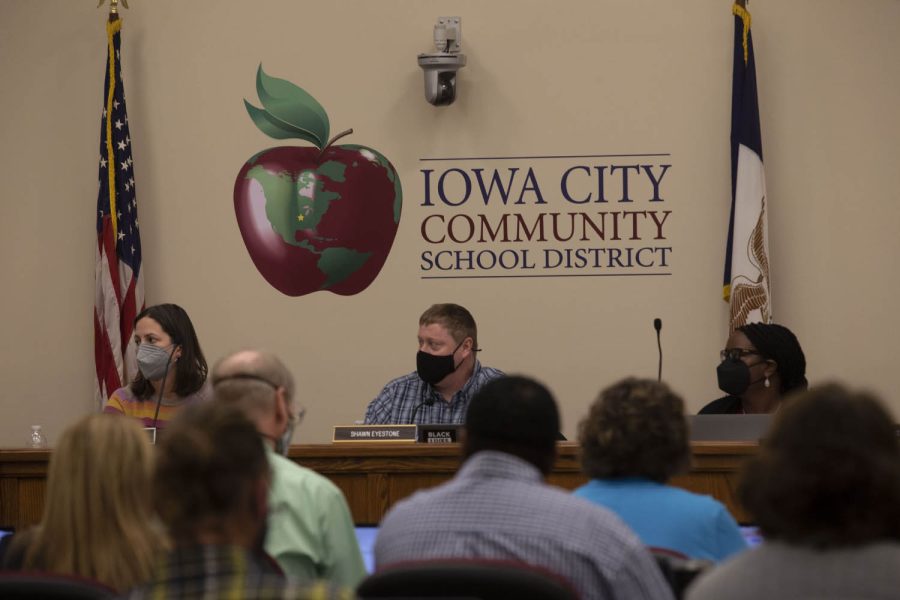 The Iowa City Community School District held a meeting at the professional development center at 6 p.m. on Tuesday Feb. 7, 2022.