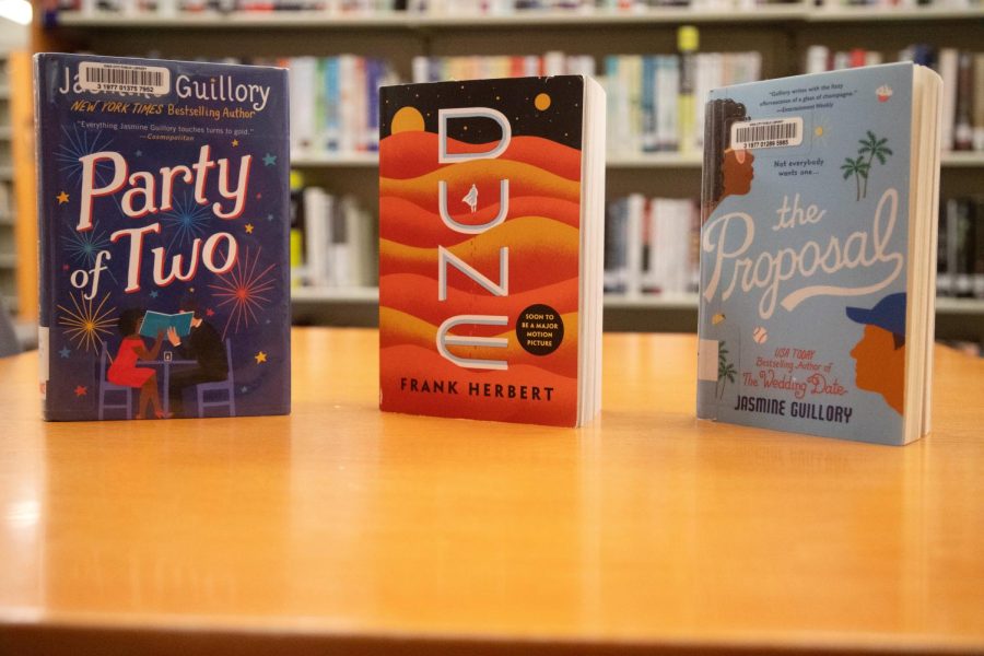 A line of books are seen at the Iowa Public Library on March 11, 2022.