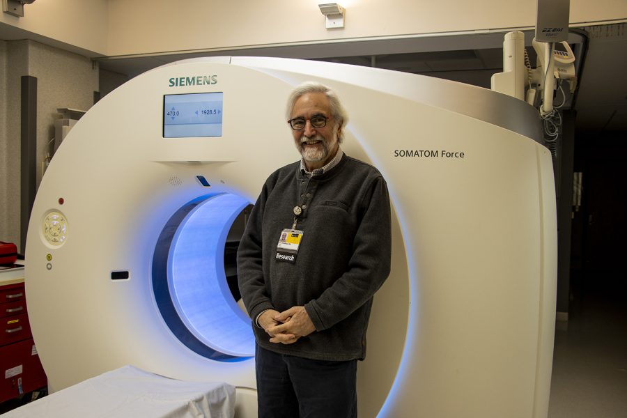 Eric Hoffman, a professor of radiology, medicine, and biomedical engineering, poses for a portrait in the University of Iowa Hospital on Tuesday, March 29, 2022. (Isabella Cervantes/The Daily Iowan)