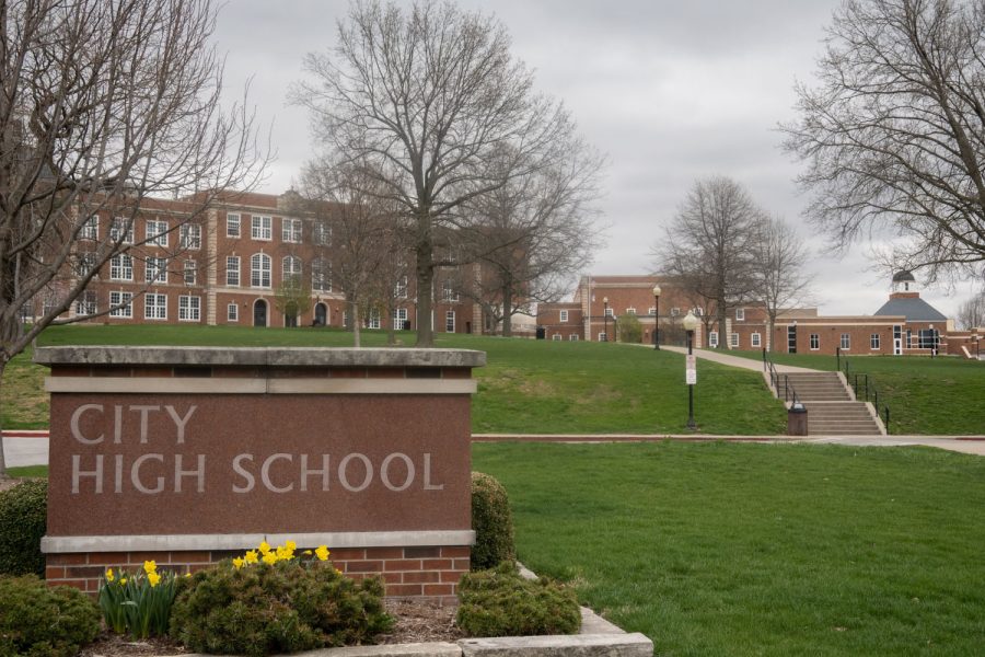 Iowa City High School is seen on Monday, April 25, 2022. 