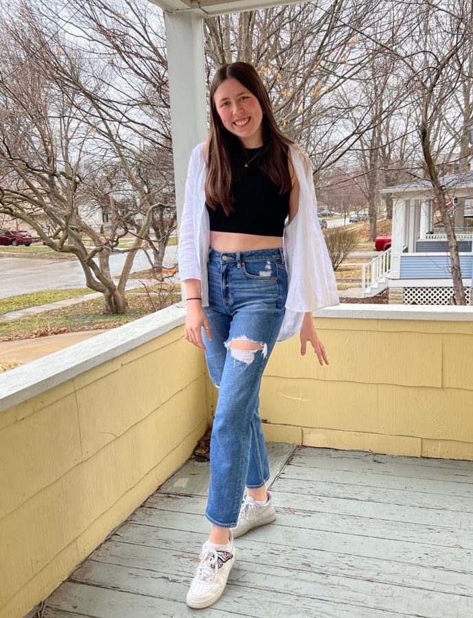 Anaka Sanders poses in her picked spring outfit on Wednesday, April 6, 2022. (Contributed photo from Anaka Sanders)