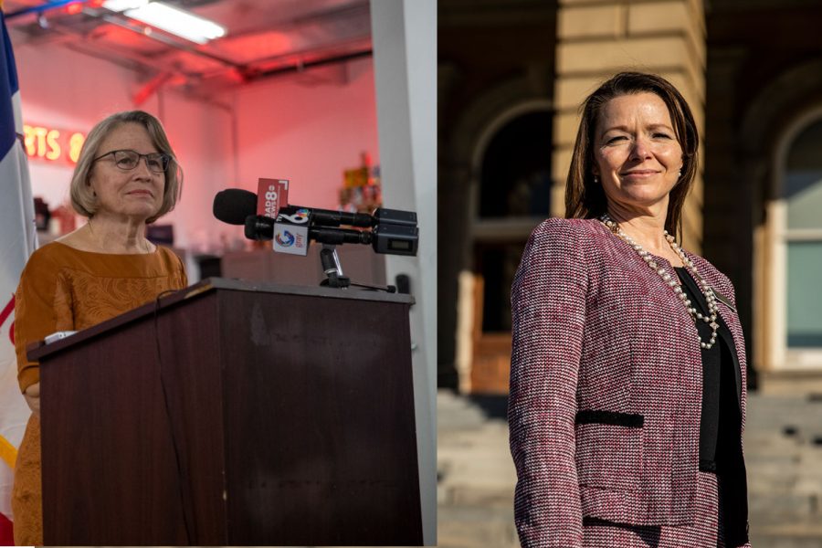 Left%3B+Rep.+Mariannette+Miller-Meeks%2C+R-Iowa%2C+announces+she+is+seeking+reelection+in+Iowa%E2%80%99s+1st+congressional+district+during+a+press+conference+at+Dahl+Old+Car+Home+in+Davenport+on+Wednesday%2C+Nov.+10%2C+2021.+Right%3B+Rep.+Christina+Bohannan+poses+for+a+portrait+outside+the+Iowa+State+Capitol+in+Des+Moines%2C+Iowa%2C+on+Tuesday%2C+Jan.+12%2C+2021.+
