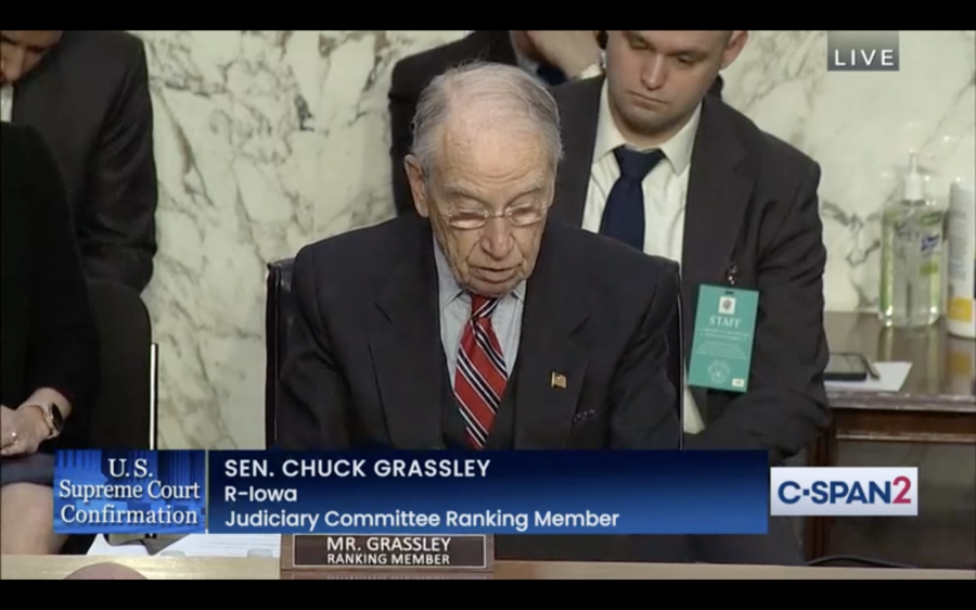 Sen. Chuck Grassley delivers his opening statement during a Judiciary Committee meeting considering recommendation of Ketanji Brown Jackson to the U.S. Supreme Court on Monday, April 4, 2022. (CSPAN)