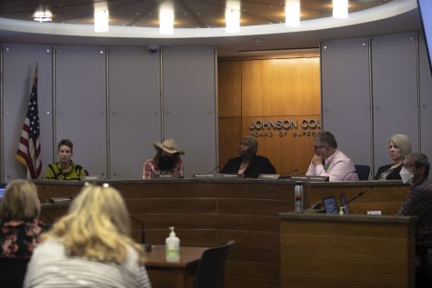 The Johnson County Board of Supervisors held a meeting at the Johnson County Administration Building on Wednesday, April 27, 2022.