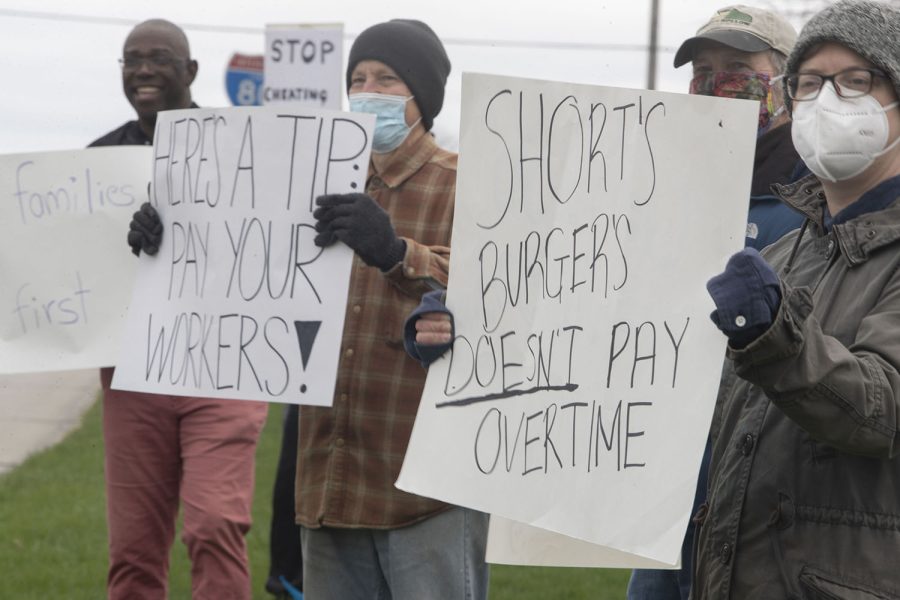 The Center for Worker Justice held a protest in front of the Eastside shorts at 12 p.m. on April 25, 2022.  
