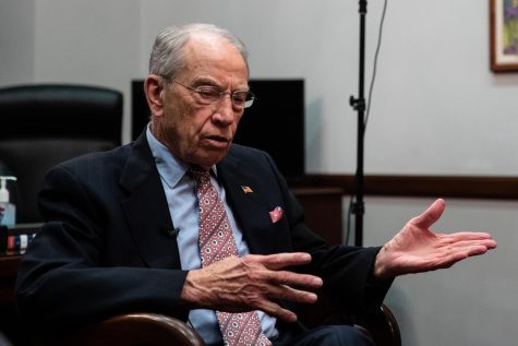 U.S. Sen. Chuck Grassley, R-Iowa, speaks in a Daily Iowan interview at the Hart Senate Office Building in Washington, D.C. on Tuesday, April 5, 2022.
