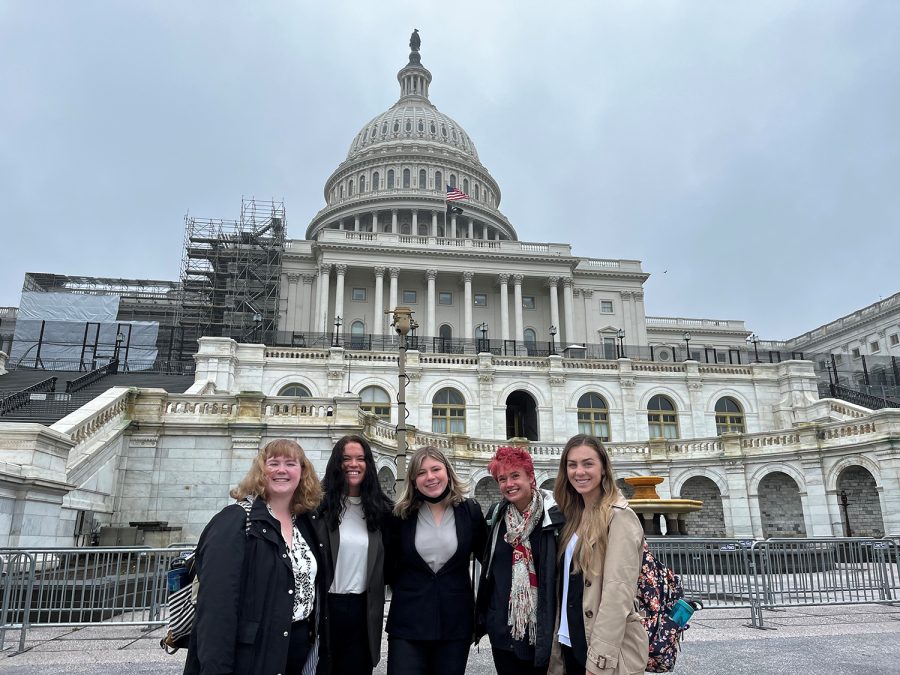 Contributed photo, from left to right, of Lauren Fuller, Delaney Patrick, Olivia Friederick, Esti Brady, and Grace Wenstrom. The group traveled to Washington, D.C., to speak to congress members. 