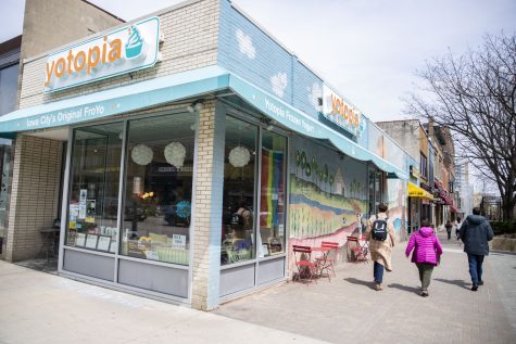 Yotopia, a frozen yogurt business in Iowa City is seen on Monday, May 2, 2022. Owner Veronica Tessler is looking to sell Yotopia after 10 years of maintaining the business. 