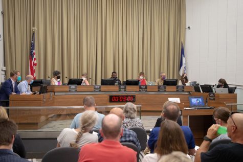The Iowa City City Council is seen during a meeting at City Hall on Tuesday, June 21, 2022.