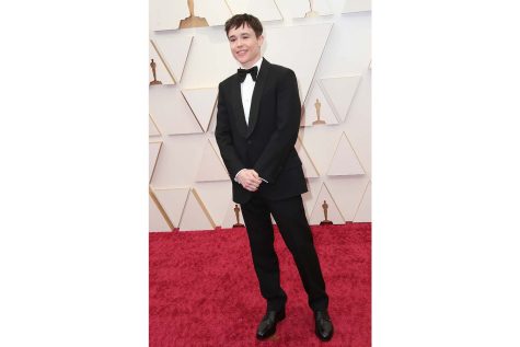 Mar 27, 2022; Los Angeles, CA, USA; Elliot Page arrives at the 94th Academy Awards at Dolby Theatre.