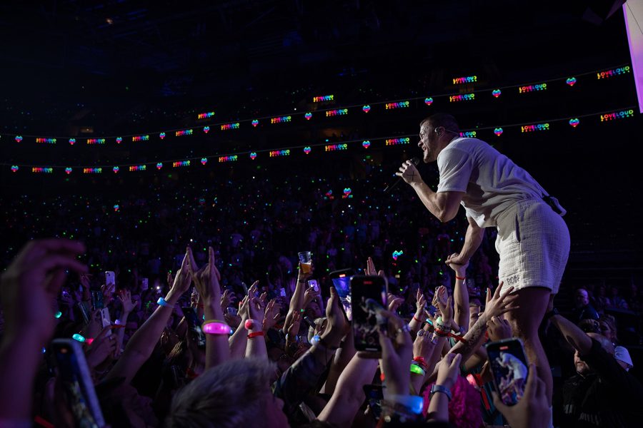 May 14, 2022; Salt Lake City, UT, USA;  singer Dan Reynolds of Imagine Dragons performs at the LoveLoud Festival. 