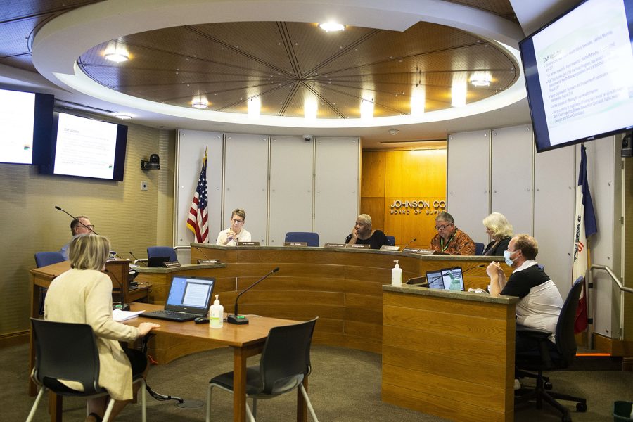 The Johnson County Board of Supervisors meets on Wednesday, Aug. 31, 2022. 