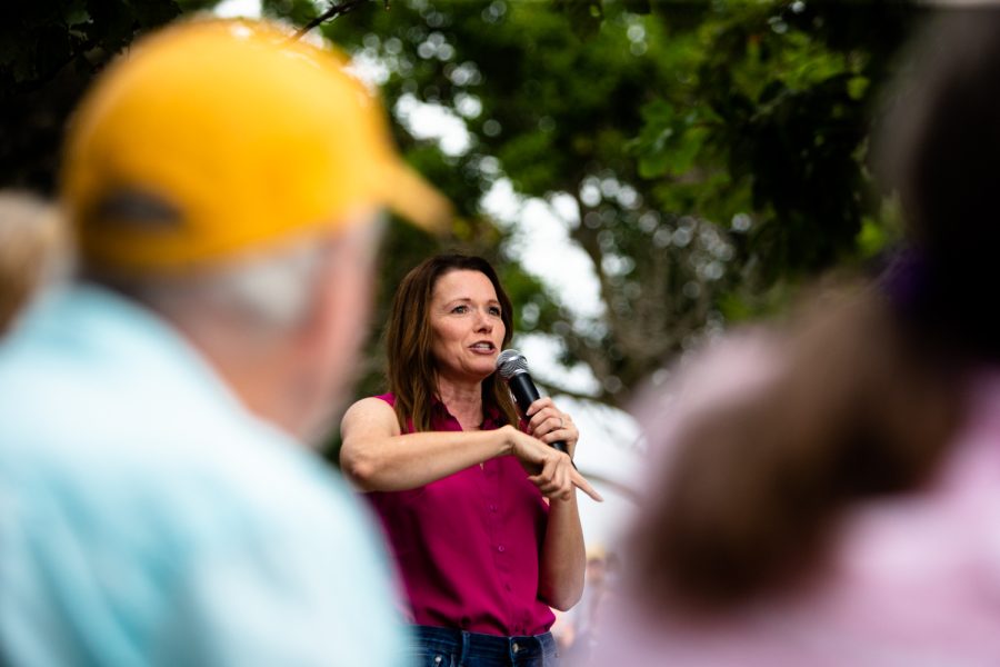 Iowa+state+representative+Christina+Bohannan+speaks+at+a+fundraising+event+for+democratic+candidates+Liz+Mathis+and+Christina+Bohannan+at+the+Sutliff+Farm+%26+Cider+House+in+Lisbon%2C+Iowa.+Mathis+is+pursuing+a+seat+in+Iowas+2nd+Congressional+District+in+the+U.S.+House+while+Bohannan+is+pursuing+a+seat+in+Iowas+1st+Congressional+District+in+the+U.S.+House.+Bohannan+and+Mathis+spoke+about+polarization+in+politics%2C+education%2C+abortion+rights%2C+and+healthcare+at+the+event.+Ive+always+thought+that+debate+and+compromise+make+us+better+and+stronger+as+a+country%2C+Bohannan+said.+But+what+we+have+right+now+is+not+debate+and+compromise.+Its+extremism+and+chaos.