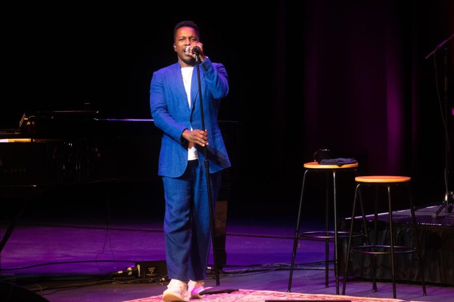 Leslie Odom Jr performs at Hancher Auditorium in Iowa City on Saturday, Sept. 24, 2022.