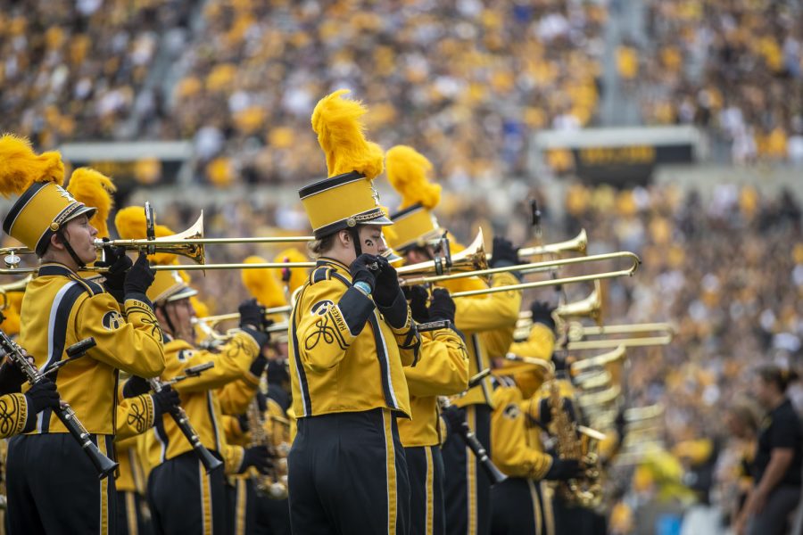 Iowa band performs during half time during a football game between Iowa and South Dakota at Kinnick Stadium on Saturday, Sept. 3, 2022. The Hawkeyes defeated the Jackrabbits 7-3.
