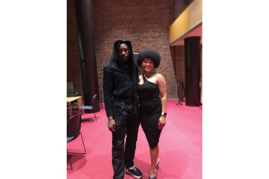 Isaac Addai, event director and performing rapper (left), posed for a portrait with Dajzané Meadows-Sanderlin, assistant stage manager and performing reciter (right), at Borderless: An All Black Affair on the evening of Wednesday, Sep. 7.