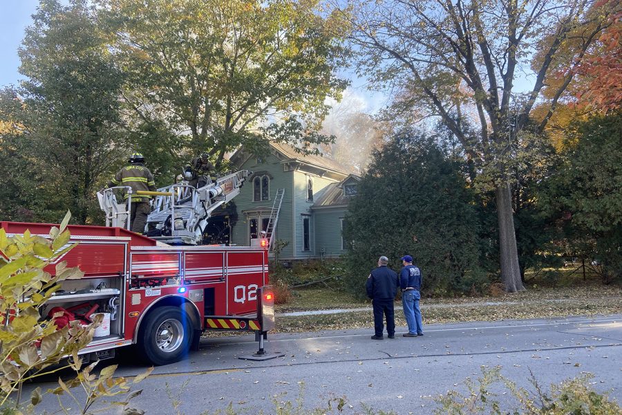 The Iowa City Fire Department responded to a fire at 1011 Woodlawn Ave. on Sunday, Oct. 23, 2022. 