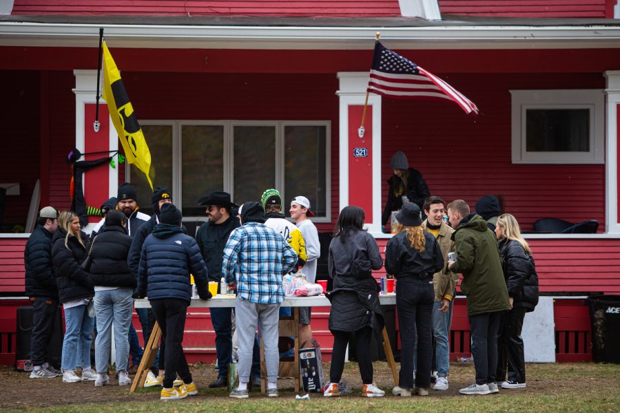 Fans gather at a tailgate event in Iowa City on  Saturday, Nov. 12, 2022.