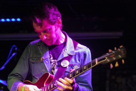 Adam Meisterhans plays a guitar during a show at Gabe’s in Iowa City on Thursday, Nov. 17, 2022.