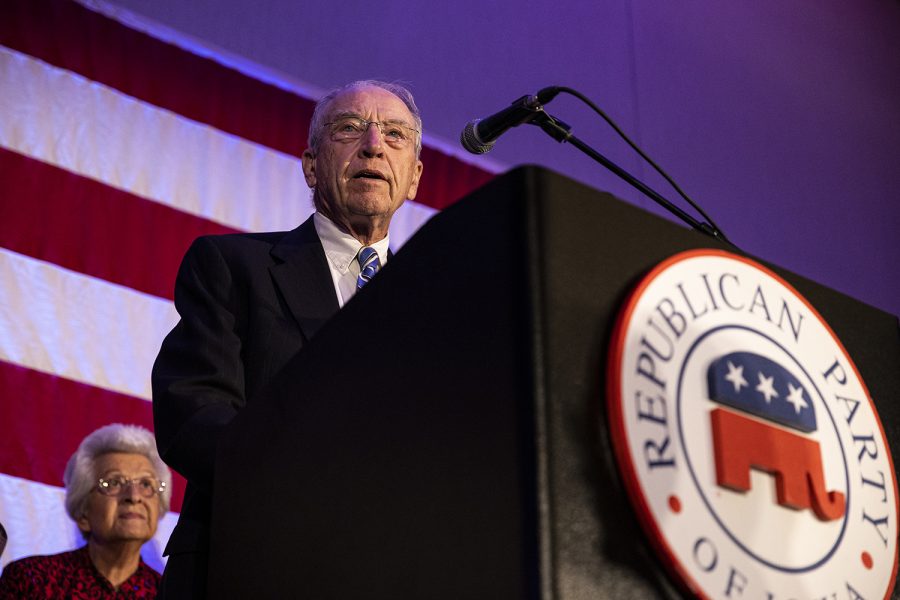 Sen. Chuck Grassley, R-Iowa, speaks during a watch party for Iowa Republicans on Election Day at the Hilton Downtown in Des Moines on Tuesday, Nov. 8, 2022.