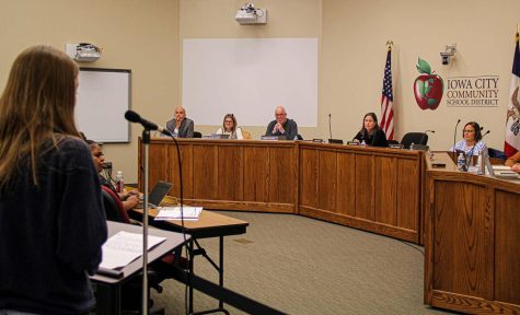 The Iowa City Community School Districts School Board meeting on Tuesday, Nov. 15, 2022. The board approved a measure to include sixth grade in middle schools.