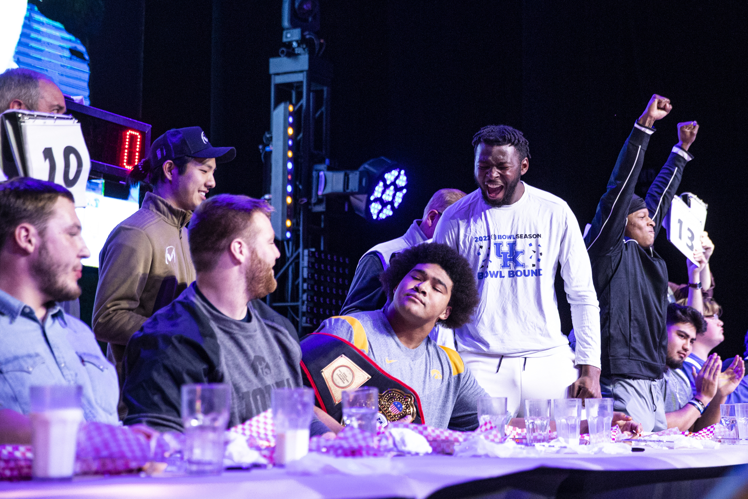Consolation prize? Kentucky defeated Iowa in a wing eating contest at a welcome party ahead of the Music City Bowl