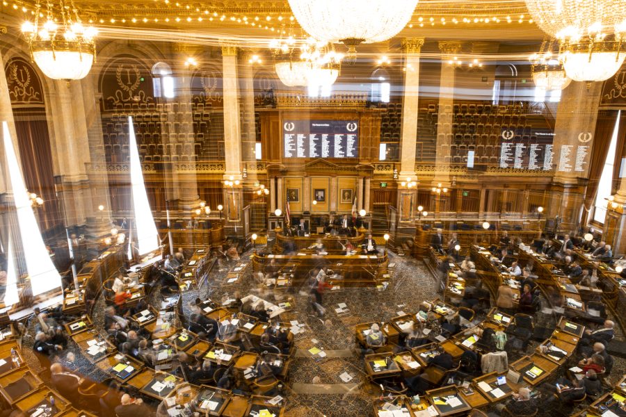 The Iowa House convenes during the first day of the 90th Iowa legislative session at the Iowa State Capitol in Des Moines on Monday, Jan. 9, 2023. The house swore in Pat Grassley as speaker of the house.