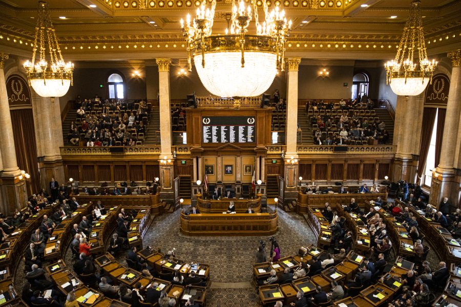 The Iowa House convenes during the first day of the 90th Iowa General Assembly at the Iowa State Capitol in Des Moines on Monday, Jan. 9, 2023. 