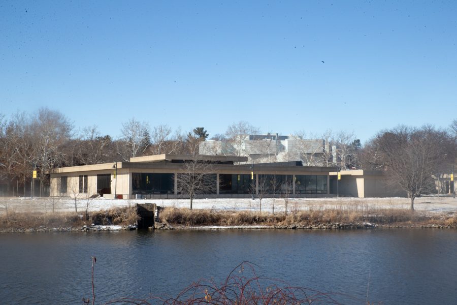 Old Museum of Art is seen across the Iowa River on Thursday, Jan. 26, 2023. (Shuntaro Kawasaki/The Daily Iowan)