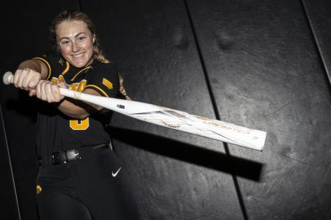 Iowa outfielder Rylie Moss poses for a portrait during Iowa Softball Media Day at the Hawkeye Tennis and Recreation Complex in Iowa City on Thursday, Jan. 26, 2023. The Hawkeyes begin the regular season on Friday, Feb. 10, at the Flordia Atlantic University Paradise Classic.