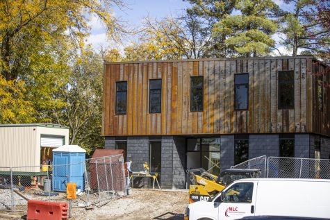 Construction is seen on the University of Iowa Nonfiction Writing Program House in Iowa City on Oct. 12, 2022. The Nonfiction Writing Program was created in 1976. 