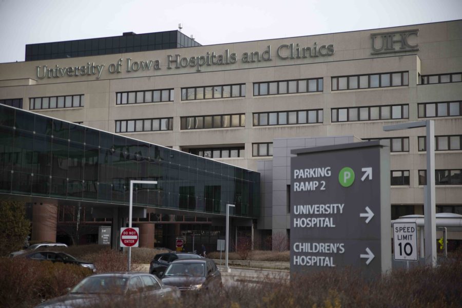 University of Iowa Hospitals and Clinics are seen in Iowa City on Feb. 21, 2023.