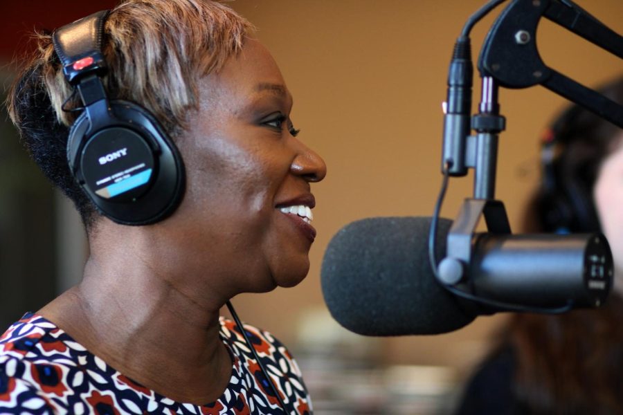 MSNBC correspondent and host of The ReidOut, Joy-Ann Reid, appears as a guest on KRUI-FM, a student-led radio station based in Iowa City, Iowa on Feb. 19, 2023.