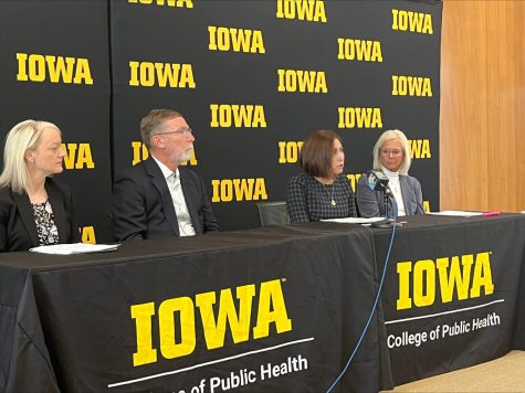 Speakers of the Iowa Cancer Registry talk at the College of Public Health Building on Feb. 28, 2023. The Iowa Cancer Registry marks 50 years of servicing Iowans.