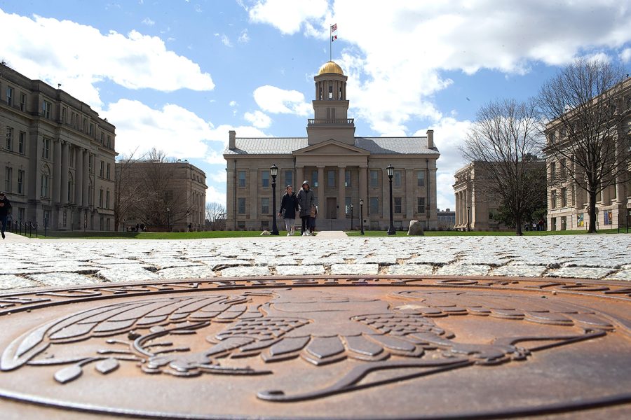 The Old Capitol is seen in Iowa City, Iowa on April 14, 2022