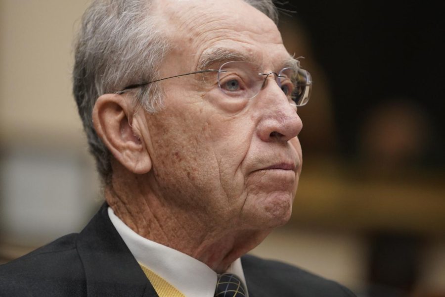 Sen.+Chuck+Grassley%2C+R-Iowa%2C+testifies+during+a+hearing+from+the+newly+formed+Select+Subcommittee+on+the+Weaponization+of+the+Federal+Government+on+February+9%2C+2023+in+Washington.+