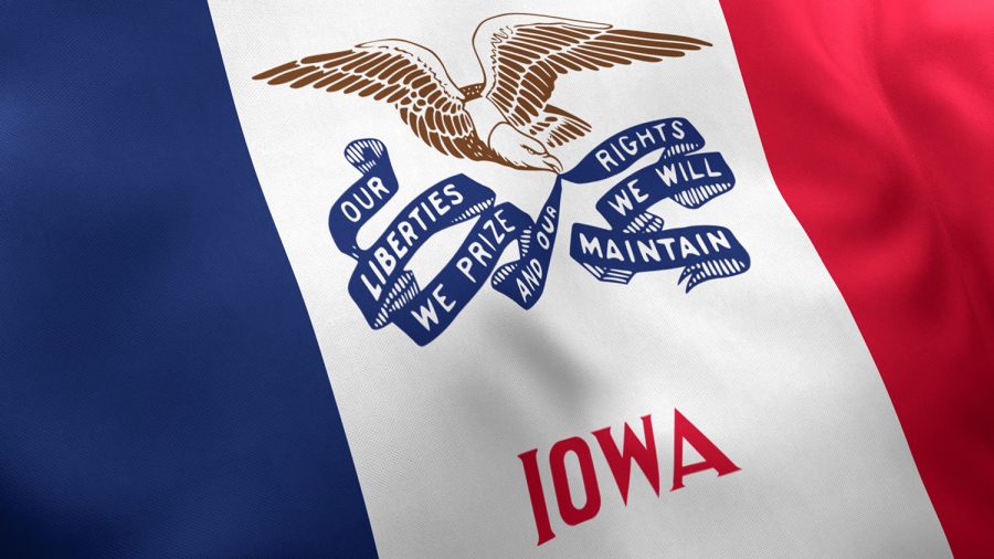 Iowa State Flag, United States, 3D Render