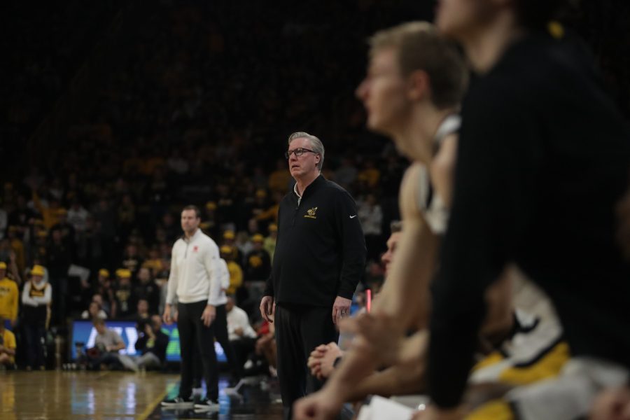 Iowa+head+coach+Fran+McCaffery+looks+on+during+a+mens+basketball+game+between+Iowa+and+Nebraska+at+Carver-Hawkeye+Arena+in+Iowa+City+on+Sunday%2C+March+5%2C+2023.+The+Cornhuskers+defeated+the+Hawkeyes%2C+81-77.