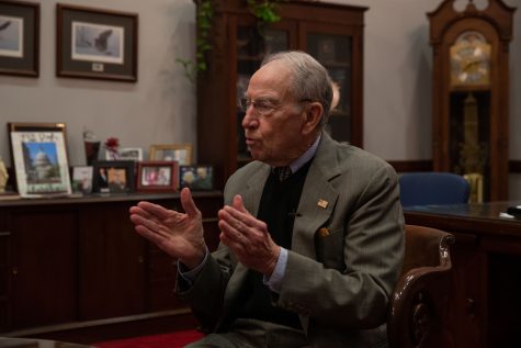 Iowa senator Chuck Grassley is seen in his office in the Hart building in Washington D.C. The DI sat down with Grassley to discuss recent state and local legislation. 