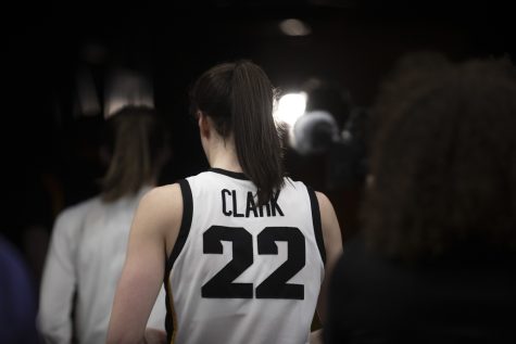 Iowa guard Caitlin Clark walks off the court after a women’s basketball game between No. 7 Iowa and No. 5 Maryland at Target Center in Minneapolis on Saturday, March 4, 2023. The Hawkeyes defeated the Terrapins, 89-84. Clark scored 22 points and had 9 assists.