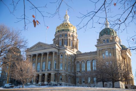 The Iowa State Capitol is seen before the opening of the 2022 Legislative Session in Des Moines, Iowa, on Monday, Jan. 10, 2022.