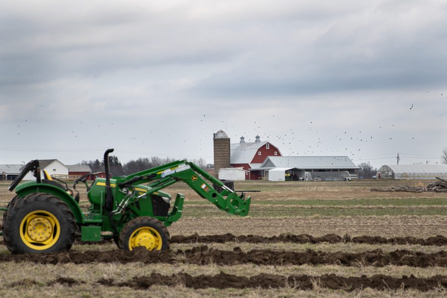 A tractor is seen at the Johnson County Historic Poor Farm in Iowa City on March 31, 2023. 