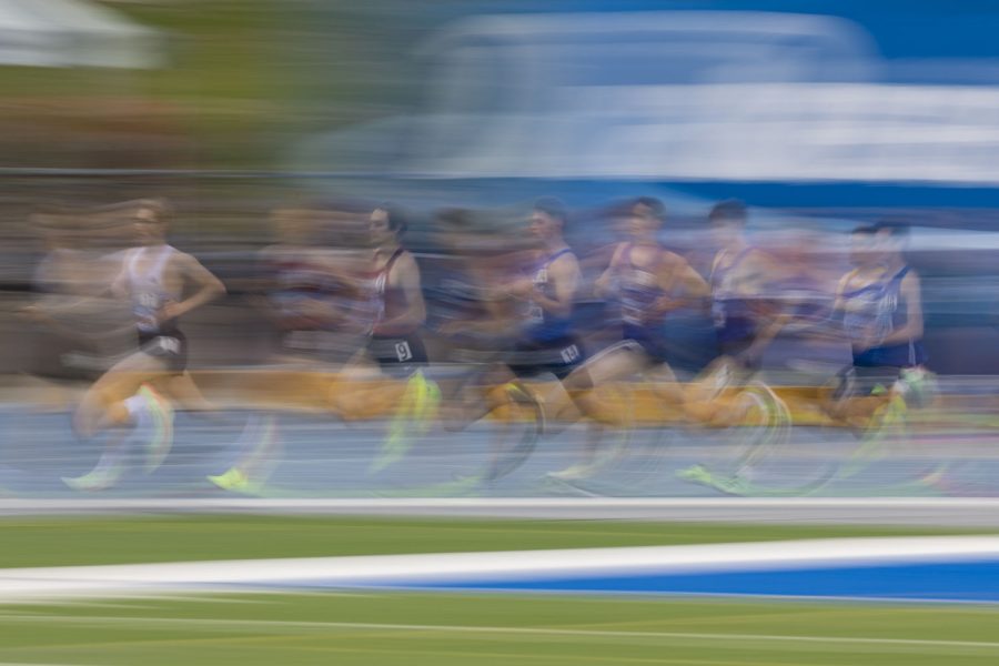 Runners compete in the 1500-meter run during day two of the 2023 Drake Relays at Drake Stadium in Des Moines on Friday, April 28, 2023.