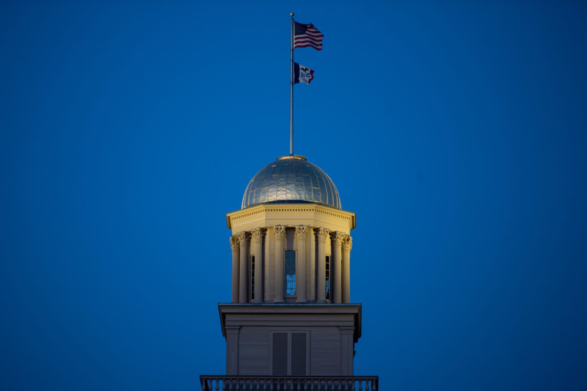The Old Capitol Building is seen in Iowa City, on April 26, 2023.