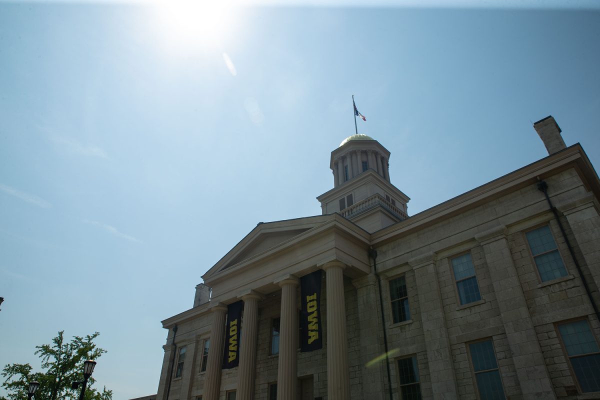 The Old Capitol Building is seen on the first day of 2023 fall classes in Iowa City on Monday, Aug. 21, 2023.