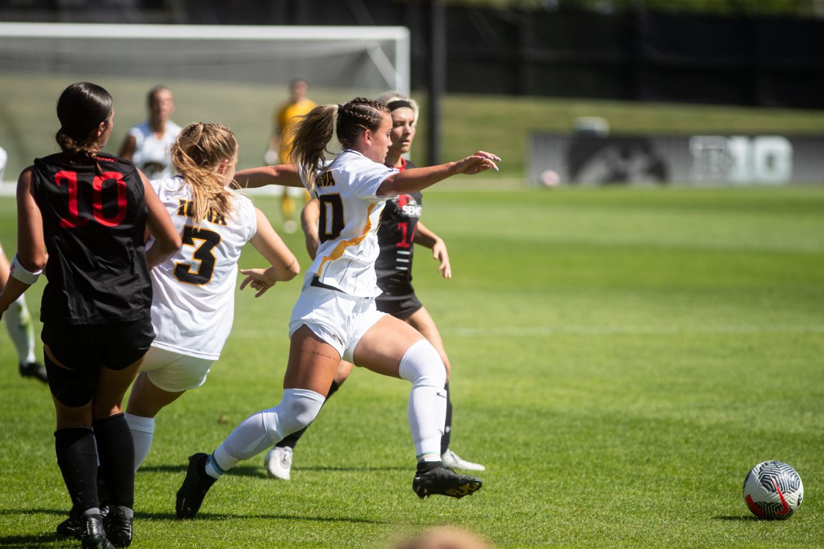 Iowa+forward+Kelli+McGroarty+runs+to+the+ball+during+a+women%E2%80%99s+soccer+game+between+Iowa+and+Southeast+Missouri+State+at+The+University+of+Iowa%E2%80%99s+Soccer+Complex+on+Sunday%2C+Sept.+3%2C+2023.+The+Hawkeyes+defeated+the+Redhawks%2C+4-0.