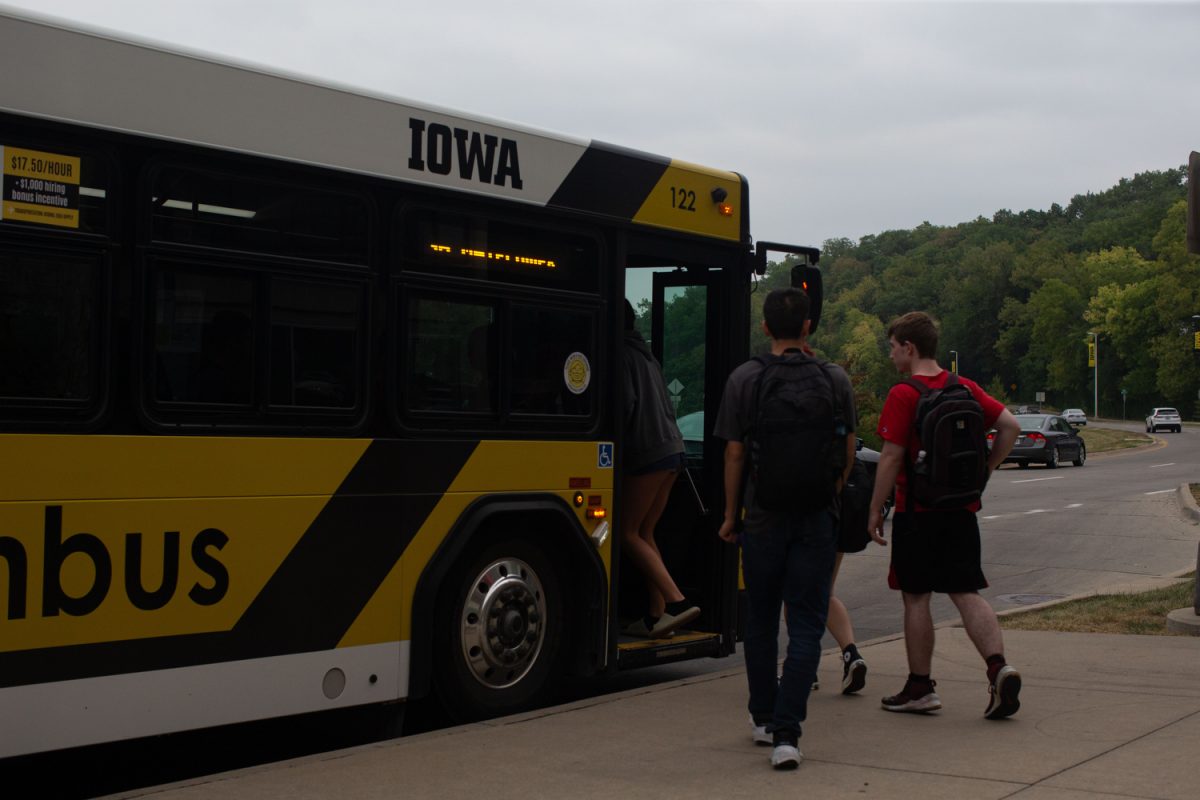 The new CAMBUS route, East Dorm, is seen in Iowa City on Wednesday, Sept. 6, 2023. 