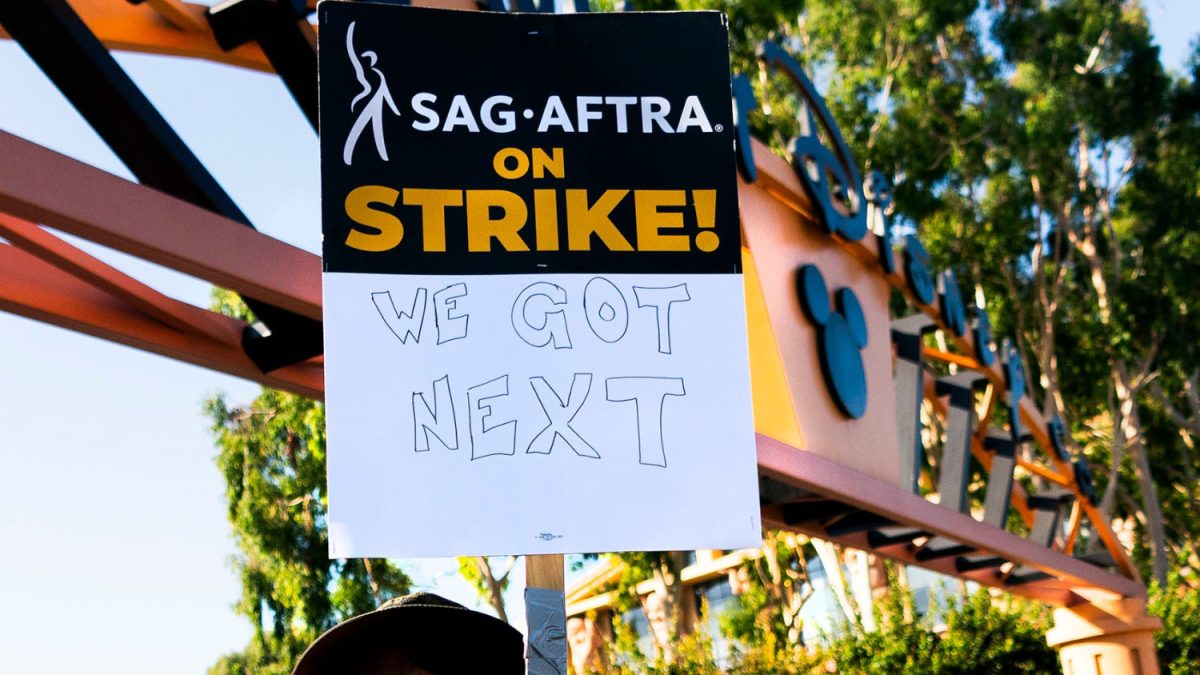 Picketers at Disney Studios on September 26, 2023. It was the first day of picketing at Hollywood studios are the announcement that the Writers Guild of America had reached a tentative agreement with the studios. The contract stills needs to be ratified by the members. Members of the WGA joined striking SAG-AFTRA members on the picket lines.