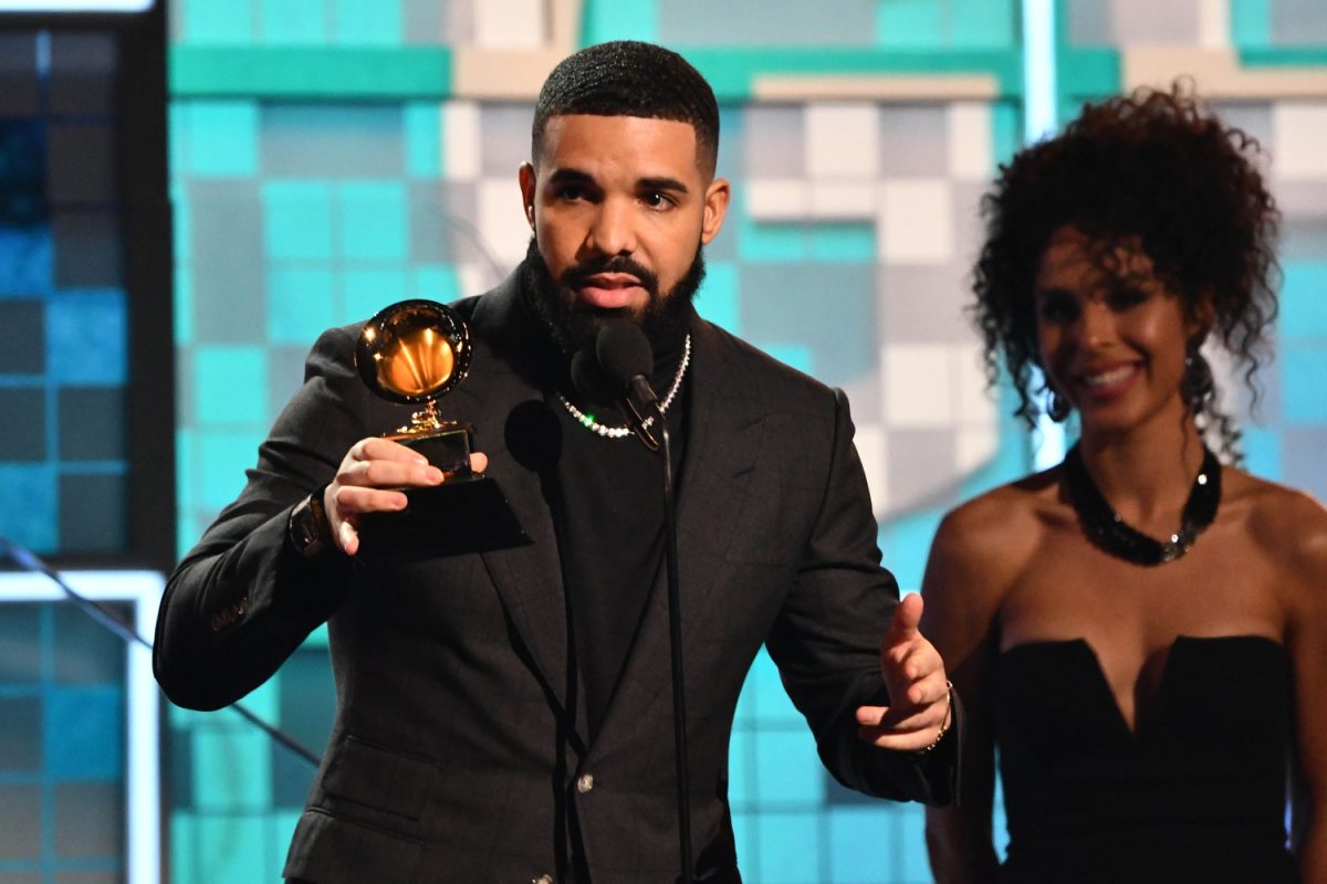 February 10, 2019; Los Angeles, CA, USA; Drake accepts the award for best rap song for Gods Plan during the 61st Annual GRAMMY Awards on Feb. 10, 2019 at STAPLES Center in Los Angeles, Calif. Mandatory 