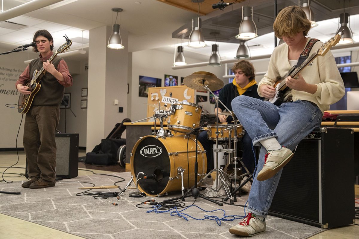 Des Moines based band Dirty Blonde performs at The Daily Iowan Headliners in The Daily Iowan newsroom on Saturday, Oct. 28, 2023. 